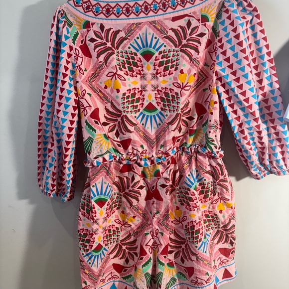 FARM Rio Pink and Red Geometric Romper - Picture 5 of 6